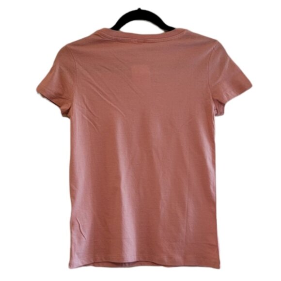 Salmon Pink and White Divided H&amp;M Women's " Love"  T-Shirt - Picture 2 of 7